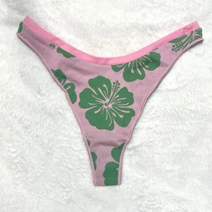 VICTORIA'S SECRET PINK High Thong Panty Pink Hibiscus Y2K S M L Floral Summer - Picture 1 of 4
