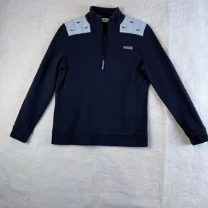 Sudadera Vineyard Vines Mujer Pequeña Azul Cuarto Cremallera Pullover Fallo Ballena - Imagen 1 de 8