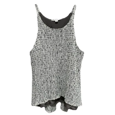 Camiseta sin mangas Drew EE. UU. de seda en capas Boucle talla pequeña gris sin mangas texturizada informal Foto 1 de 4