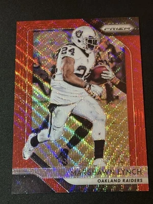 2018 Panini Prizm Red Wave Prizm #/149 Marshawn Lynch #48 Raiders #48 - Image 1 of 3