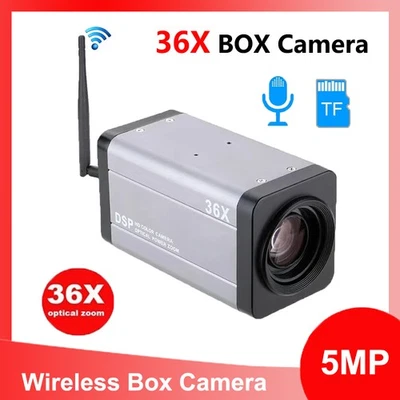 5MP Wifi 36XOptical Zoom Auto Focus Wireless CCTV IP Box Camera Audio Output Lot - Image 1 of 4