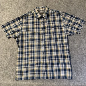 Croft & Barrow Shirt Mens XL Blue Plaid Short Sleeve Vented Fishing Hiking - Picture 1 of 15