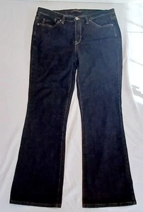 Pantalones de mezclilla Jeanstar azul lavado oscuro tiro medio bootcut para mujer talla 12 cortos - Imagen 1 de 15