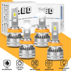 4X H11+H11 LED Headlight Hi&Lo Beam White Bulb For Freightliner Argosy 2005-2012 - Picture 1 of 9