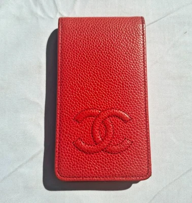 Auténtica Funda Compatible con CHANEL Caviar Skin Logo CC iPhone 4 4S en Coral Foto 1 de 4