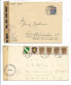 Y29563/ 2 Briefe  Französische Zone  Zensur  - Bild 1 von 2