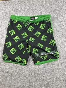 Boy's Minecraft Mojang Creeper Swim Trunks Swimsuit 8 Lined Shorts Swim - Picture 1 of 8