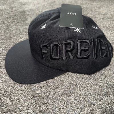 HUF 20th Anniversary Forever 6 Panel SnapBack Sombrero Negro Raro Nuevo Foto 1 de 4