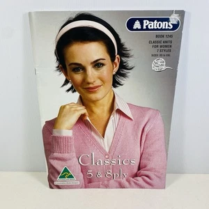 Patons Book 1245 Clissic Knits For Women 7 Styles Sizes XS to XXL 5 & 8 Ply - Picture 1 of 7