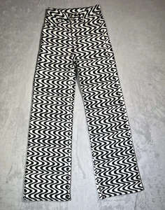 H&M Divided Jeans Damen US 2 schwarz weiß wellig Streifen hohe Taille weites Bein groovy - Bild 1 von 8