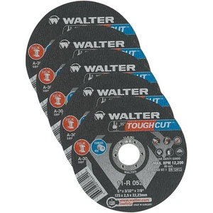 Walter 11R052V 5x3/32x7/8 TOUGHCUT Vendible Cut-Off Wheels Type 1 Grit A30 5 pk - Picture 1 of 2