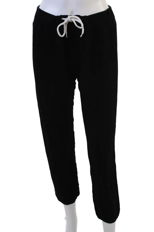 Monrow Women Cropped Sweatpants Black Drawstring Size M - Image 1 of 4