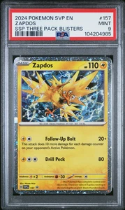 PSA 9 Pokemon Zapdos SVP EN SSP Three Pack Blisters #157 2024 MINT Holo Cosmos - Picture 1 of 2