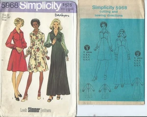 S 5968 sewing pattern 70's retro chic DRESS in 2 lengths sew Flattering size 12 - Picture 1 of 1