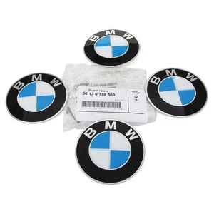 New BMW Wheel Center Cap Emblem Stickers Roundel Logo SET x4 D=70mm 36136758569 - Picture 1 of 4