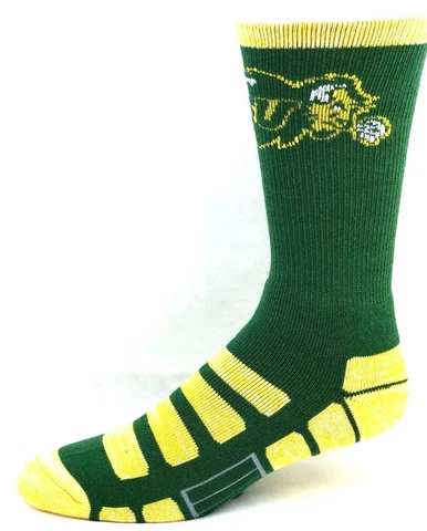 North Dakota State Bison Green & Yellow RMC Patches Crew Socks Cover