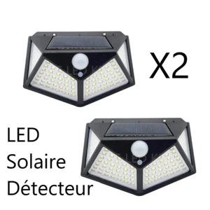 Lot 2 lampes solaires Mural LED détecteur de mouvement applique jardin terrasse  - Bild 1 von 16