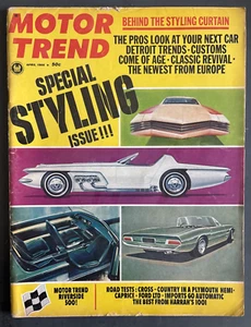 MOTOR TREND MAGAZINE-APRIL 1966-BUICK WILDCAT-CHRYSLER 300 X-CONTINENTAL GHIA - Picture 1 of 3