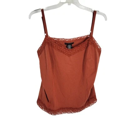 Y2K De Colección Apóstrofe Encaje Ribete Cami Correa Ajustable Talla 20-22W Boho Rústico Foto 1 de 3