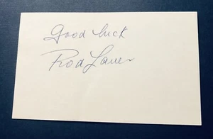ROD LAVER—Tennis HOF—Signed 3X5 Index Card - Picture 1 of 1