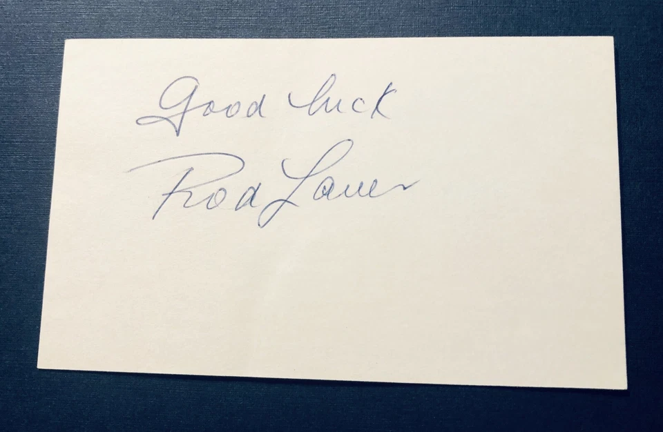 ROD LAVER—Tennis HOF—Signed 3X5 Index Card - Image 1 of 1