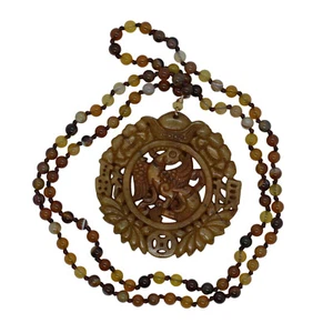 Achat Kette mit Phönix Glücks Amulett - Bild 1 von 2