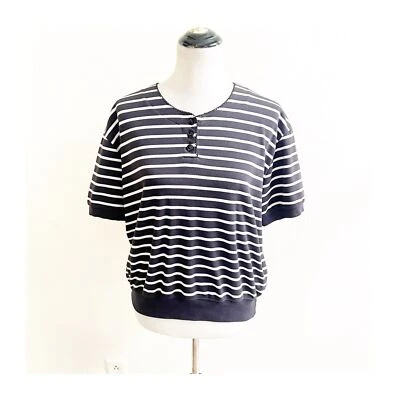 Hasting & Smith Vintage Short Sleeve Striped Sweater Women’s Size XL Black - Image 1 of 4