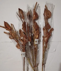 Artificial Decorative ￼Glitter Flower Lily ￼Stems Floral Gold 31” Long ￼ - Picture 1 of 3