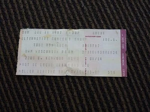 Boleto de concierto usado Todd Rundgren 16 de agosto 1987 Wisconsin - Imagen 1 de 2