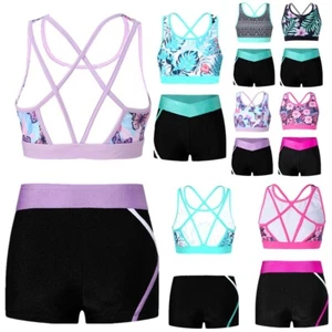 Swimwear Exercise Girls Bathing Suit Sleeveless Tankini Sets Summer Running - Picture 1 of 50