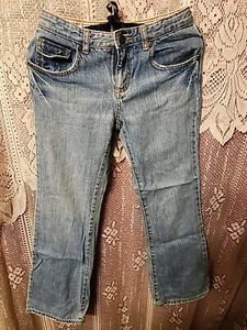 🇺🇲 Old Navy hipster boot-cut Girls jeans sz 10 Designer Pockets Acid Wash NEW - Picture 1 of 10