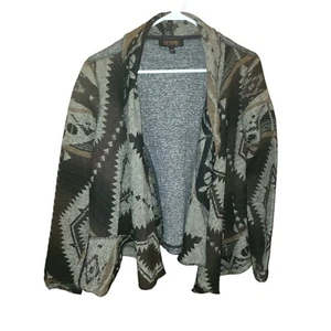 Shyanne Aztec Open Front Cardigan Long Sleeve Wool Blend Casual Women's L - Picture 1 of 5