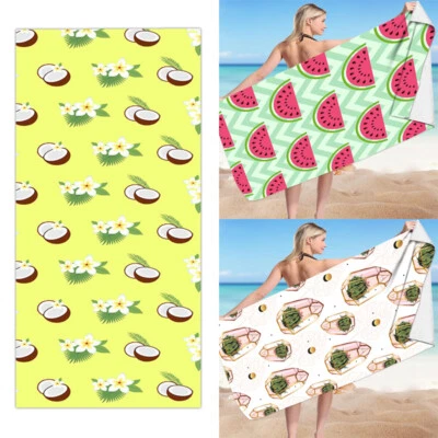 Toallas de Playa Microfibra Baño Viaje Mar Super Absorbente Fruta Estilo 150X75cm Foto 1 de 4