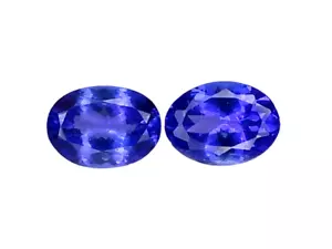 Tanzanite naturale blu 2,23CTS forma ovale 2 pezzi pietre preziose sfuse "vedi video" - Foto 1 di 2