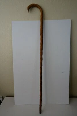 ANTIQUE 19th CENTURY KNOBBY THORN WOOD CROOK HANDLE CANE - Image 1 of 4
