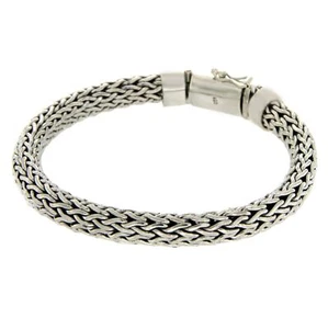 Unisex 925 Sterling Silver Bali Tula Woven 7 mm Bracelet Size 7.5"-8"-8.5"»B55 - Picture 1 of 4
