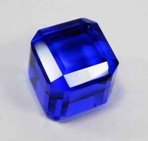 Natürlicher 129,40 ct Würfelschliff blau Tansania Tansanit lose Edelstein ZERTIFIZIERT - Bild 1 von 9