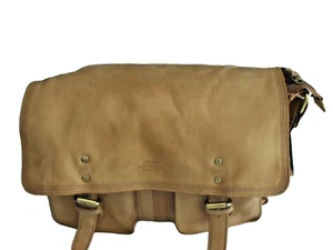 H Koenig Herrmann Berlin, Unisex weiche Nubuk echt Leder Umhängetasche, braun - Bild 1 von 8