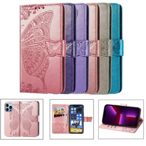 For iPhone 16 Pro 15 14 11 7 8 SE 12 13 Xs XR Leather Case Card Slot Stand Cover - Picture 1 of 55