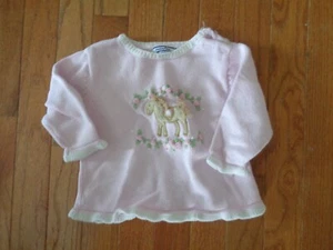 Infant Girl's - Hartstrings - Pink - Horse Sweater - Size 12M - Picture 1 of 1