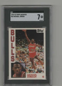 1992-93 Topps Archives #52 Michael Jordan SGC 7 NM HOF Chicago Bulls - Foto 1 di 2