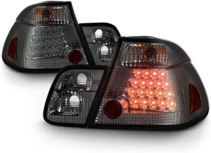BMW 3-series 02-05 E46 4dr Smoke LED Rear Tail Lights Set Brake Lamp 4 Door - Picture 1 of 5
