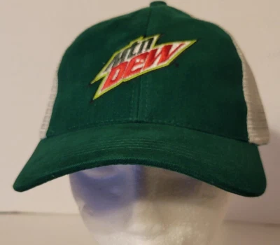 Sombrero de camionero Mountain Dew malla blanca ajustable gorra equipo oficial de soda Foto 1 de 4