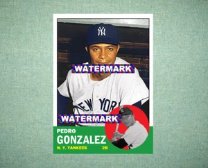 Pedro Gonzalez New York Yankees 1963 Style Custom Baseball Art Card - Picture 1 of 2