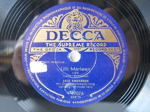 78rpm LALE ANDERSEN - LILI MARLEEN - Decca Schellackplatte 1948 - Imagen 1 de 2