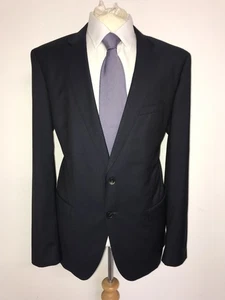 HUGO BOSS - Mens Slim Fit Plain NAVY BLUE WOOL SUIT - 44 Reg - W38 L32 -GORGEOUS - Picture 1 of 12