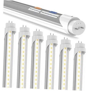 T8 T12 LED Bulbs 4 Foot, 4FT Tube Lights Type A+B Bulbs, 6CCT Clear 6 Pack - Picture 1 of 8