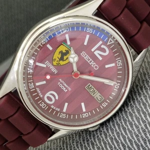 VINTAGE SEIKO AUTOMATIC 7009A JAPAN MENS FERRARI DIAL WATCH a1821-A - Picture 1 of 10