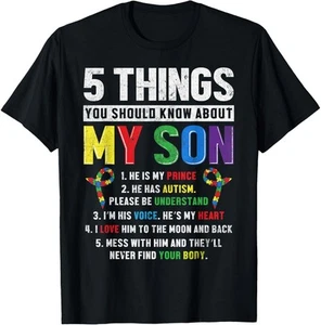 Autism Awareness Support Autistic Child Son Kids for Mom Dad T-Shirt Hoodie - Picture 1 of 11