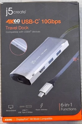 J5create Model JCD392 USB-C 10Gbps Travel Dock | 6 in 1 Functions | GRAY - Image 1 of 2